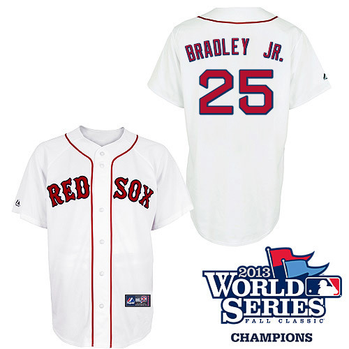 Jackie Bradley Jr #25 MLB Jersey-Boston Red Sox Men's Authentic 2013 World Series Champions Home White Baseball Jersey
